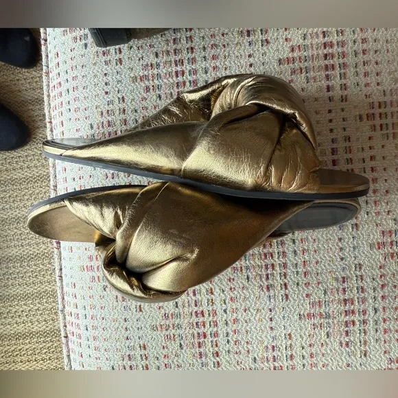 Balenciaga Gold Women's Slide Sandals