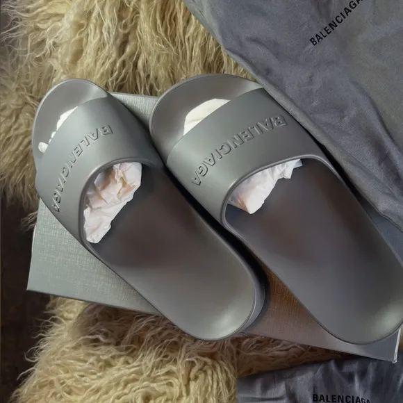 Balenciaga Gray Women’s Slides