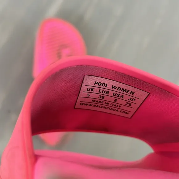 Balenciaga Hot Pink Slide Sandals 8