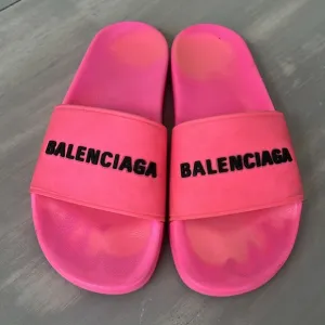 Balenciaga Hot Pink Slide Sandals 8