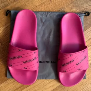 Balenciaga Pink Monogram Slide Sandals Sz37.5 excellent condition