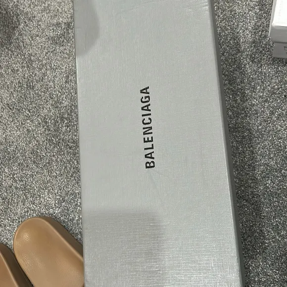 Balenciaga Tan Slides Size 38