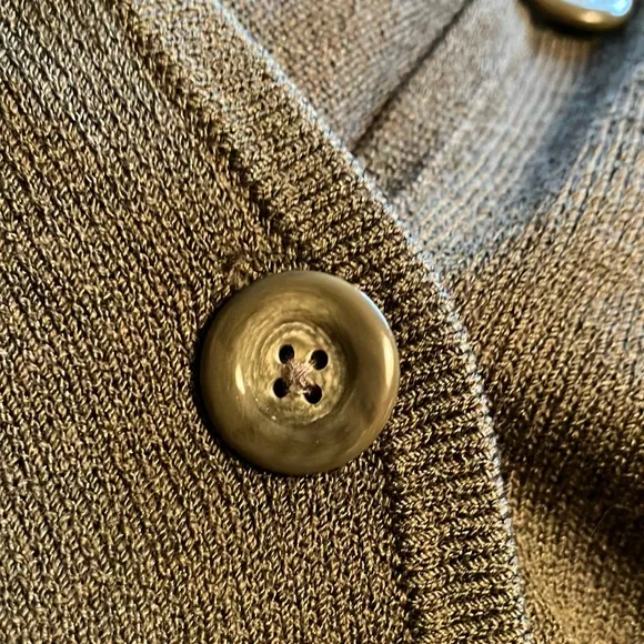 Banana Republic Black Label Cardigan &amp; Mini Skirt Sweater Set Wool Blend Olive