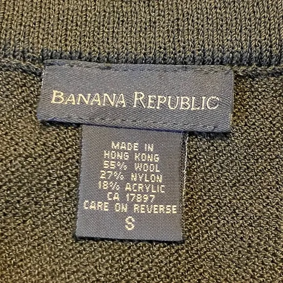 Banana Republic Black Label Cardigan &amp; Mini Skirt Sweater Set Wool Blend Olive