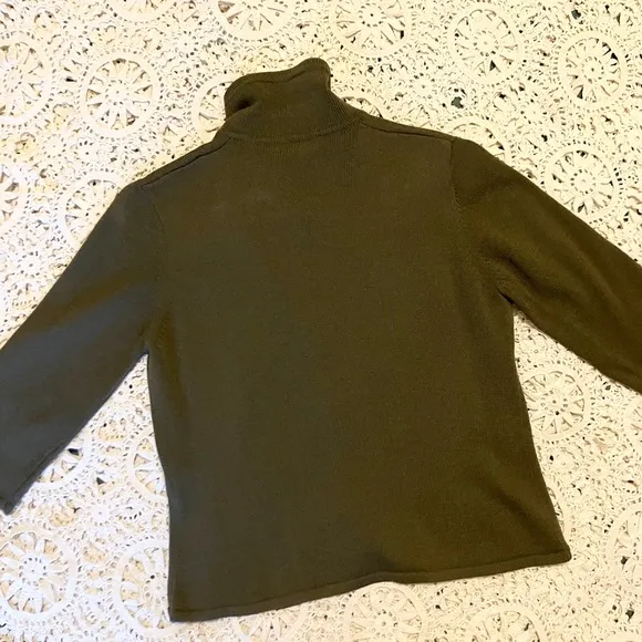 Banana Republic Black Label Cardigan &amp; Mini Skirt Sweater Set Wool Blend Olive