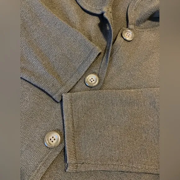 Banana Republic Black Label Cardigan &amp; Mini Skirt Sweater Set Wool Blend Olive