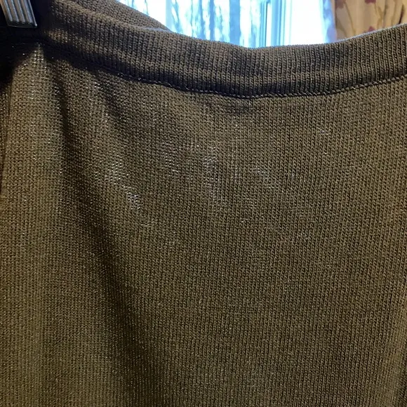 Banana Republic Black Label Cardigan &amp; Mini Skirt Sweater Set Wool Blend Olive