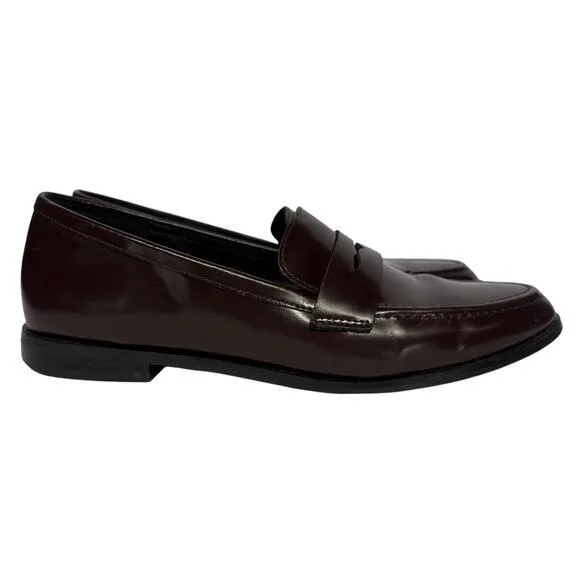 Banana Republic Loafers Ox Blood Red Brown Leather Slip On Shoes Women’s Size 9