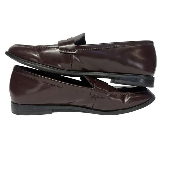 Banana Republic Loafers Ox Blood Red Brown Leather Slip On Shoes Women’s Size 9