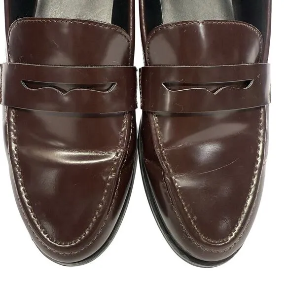 Banana Republic Loafers Ox Blood Red Brown Leather Slip On Shoes Women’s Size 9
