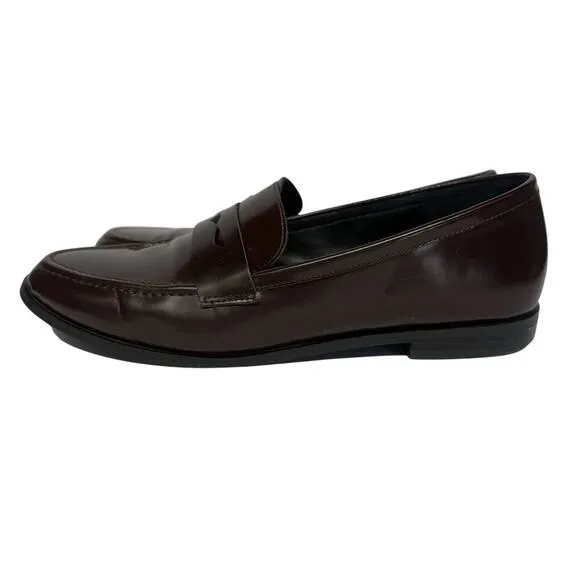 Banana Republic Loafers Ox Blood Red Brown Leather Slip On Shoes Women’s Size 9