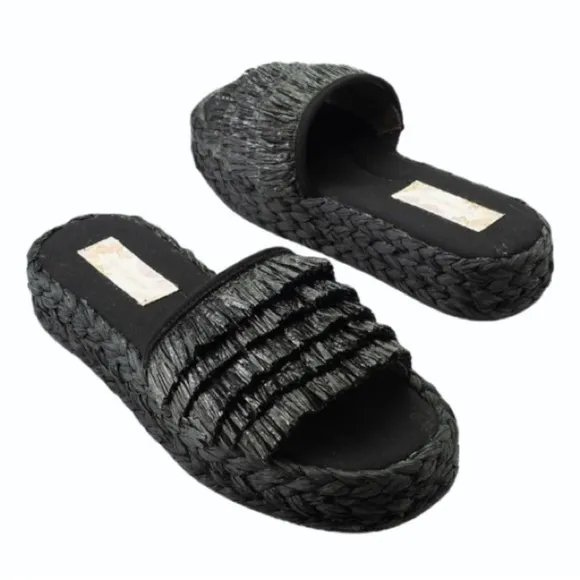 ✨BAND OF GYPSIES✨Hula Raffia Slide Sandals