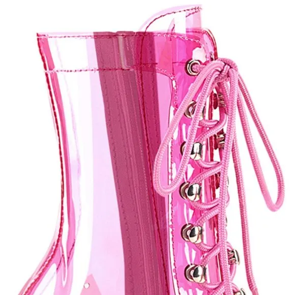 Barbiecore Barbie Platform Lace Up Ankle Boots