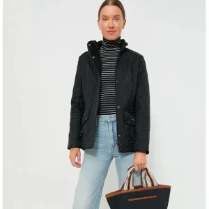 BARBOUR Calvary Polarquilt Quilted Jacket Black Sz 4 Small $290