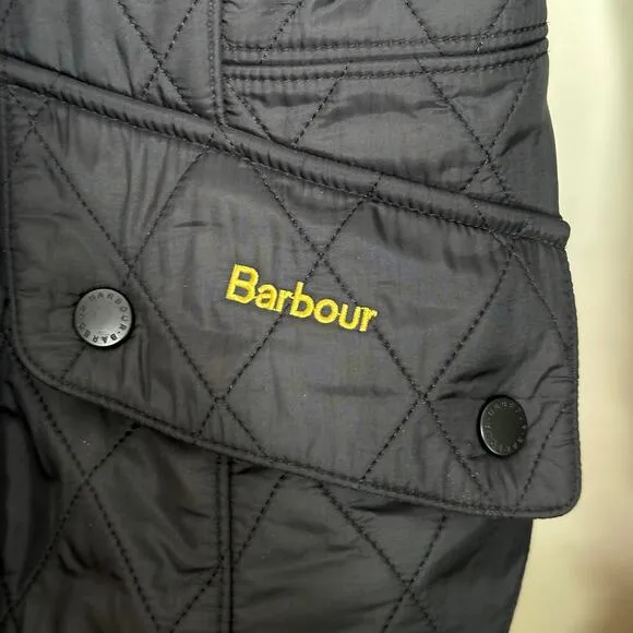 BARBOUR Calvary Polarquilt Quilted Jacket Black Sz 4 Small $290