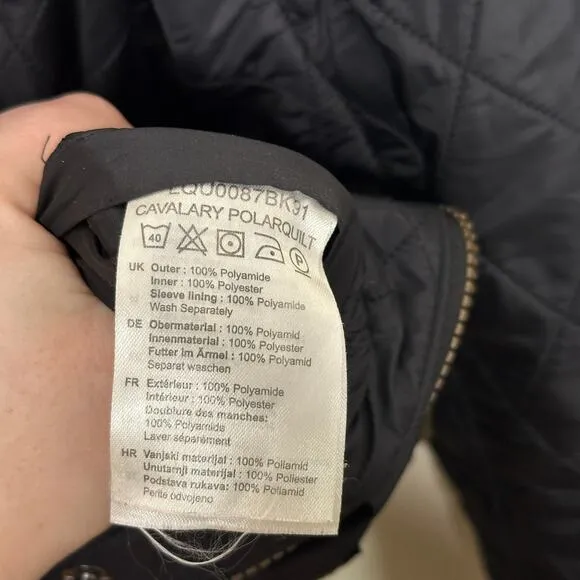 BARBOUR Calvary Polarquilt Quilted Jacket Black Sz 4 Small $290