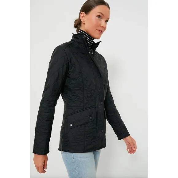 BARBOUR Calvary Polarquilt Quilted Jacket Black Sz 4 Small $290