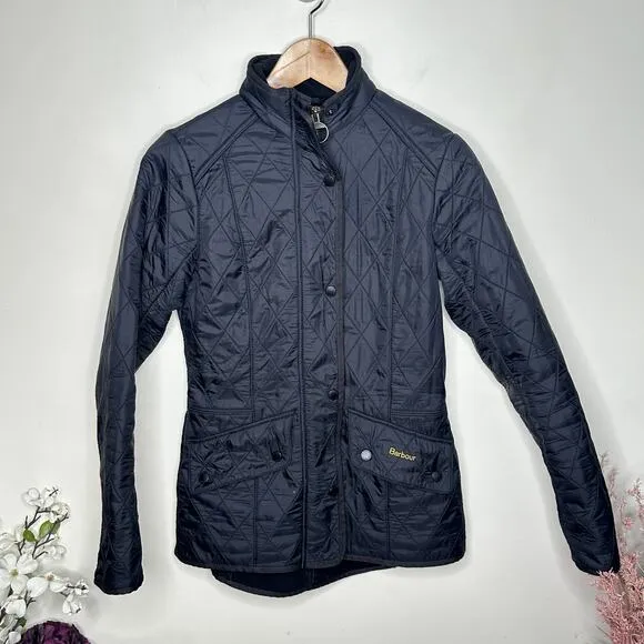 BARBOUR Calvary Polarquilt Quilted Jacket Black Sz 4 Small $290