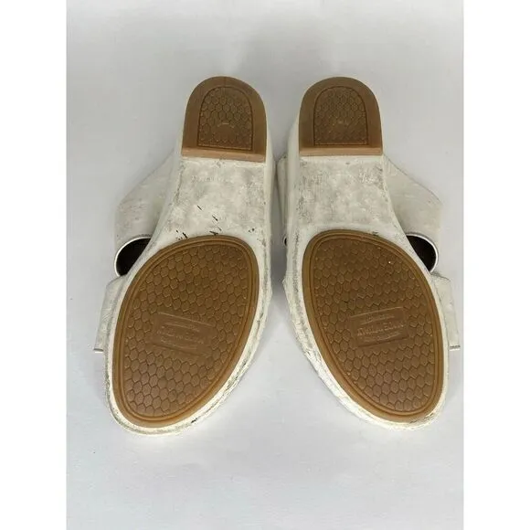 Barjeel Sandals Slides Women Size 7.5 White Leather Comfort Walking