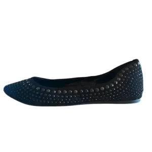 BCBGeneration Black on Black Sequin Studded Ballet Flats | Size 8M/38
