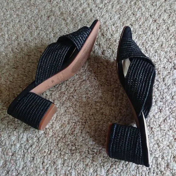 Beau &amp; Ro by Sara Rossi black slide sandals size 36.5