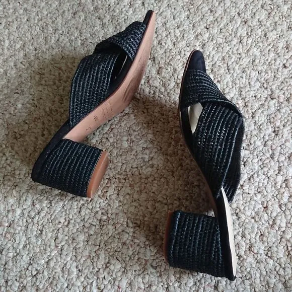 Beau &amp; Ro by Sara Rossi black slide sandals size 36.5