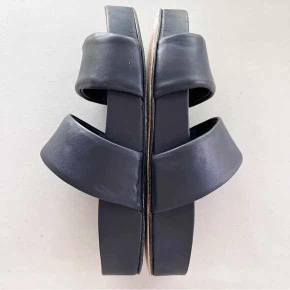 Beautiisoles Double-Strap Slide Sandals in Navy Blue