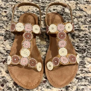 Bed|Stu Bead &amp; Rhinestone Sandals