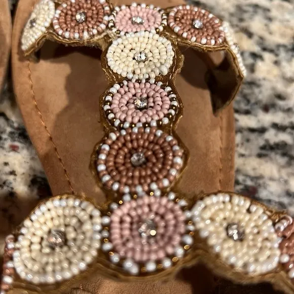 Bed|Stu Bead &amp; Rhinestone Sandals