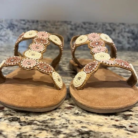 Bed|Stu Bead &amp; Rhinestone Sandals