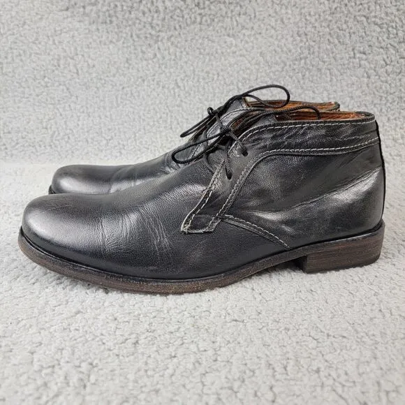 BedStu Cobbler Series Black Leather Lace-Up Chukka Boots Men's Size 8.5 READ!