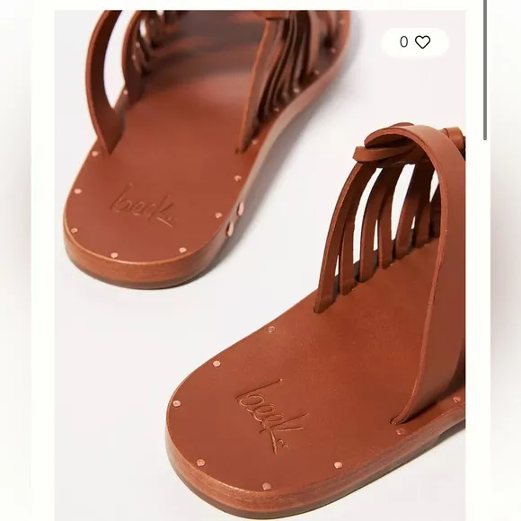 BEEK BLACKBIRD SLIDE SANDAL SLIDE SHOESLEATHER TAN size 6 new