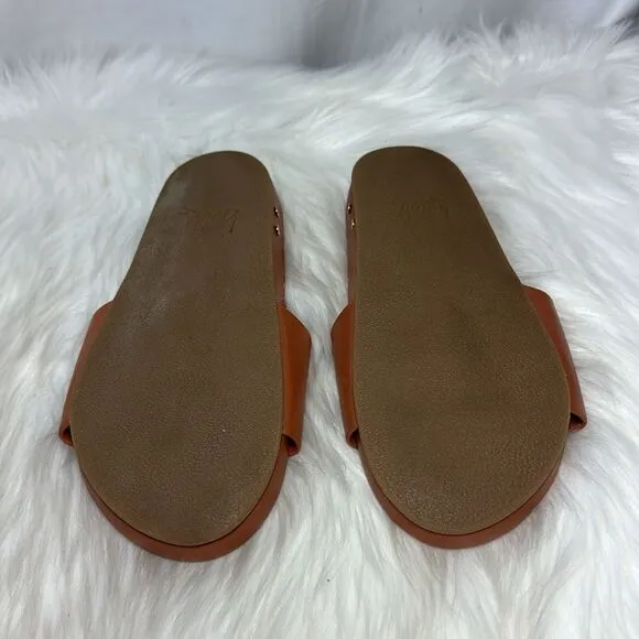 Beek Chick Tan Leather Slide Sandals Sz 6