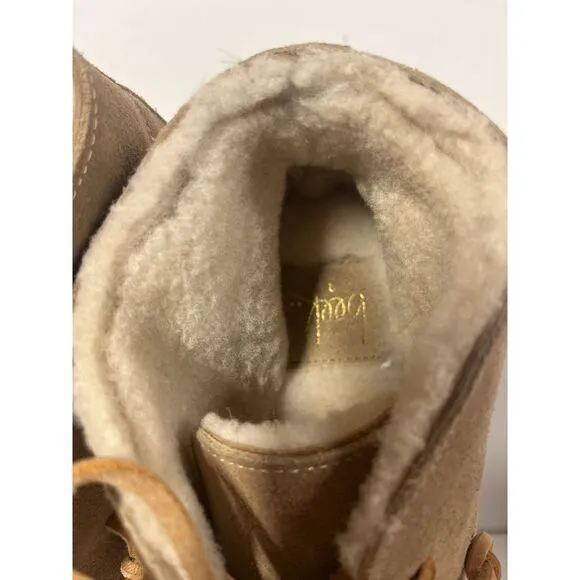 BEEK Handmade Suede Shearling Lined Penguin Chukka Ankle Boots Cozy Winter Shoes