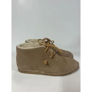 BEEK Handmade Suede Shearling Lined Penguin Chukka Ankle Boots Cozy Winter Shoes