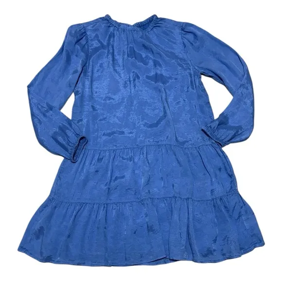 BELLA DAHL Tiered Mini Dress W/ Belt In Pacific Sea Size S