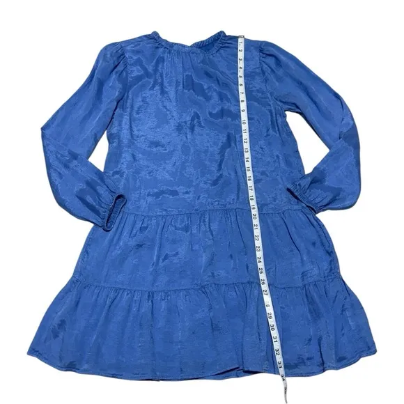 BELLA DAHL Tiered Mini Dress W/ Belt In Pacific Sea Size S