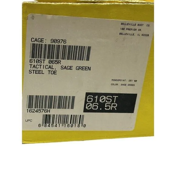 Belleville 610ST Steel Toe Men's Boot Size 6.5R NWT's Suede Boots NIB GREEN SAGE