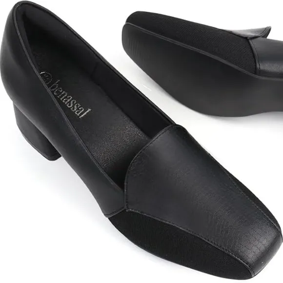 Benassal Womens Size 9.5 Loafers Orthopedic Dress Shoes Minimalist Black Office