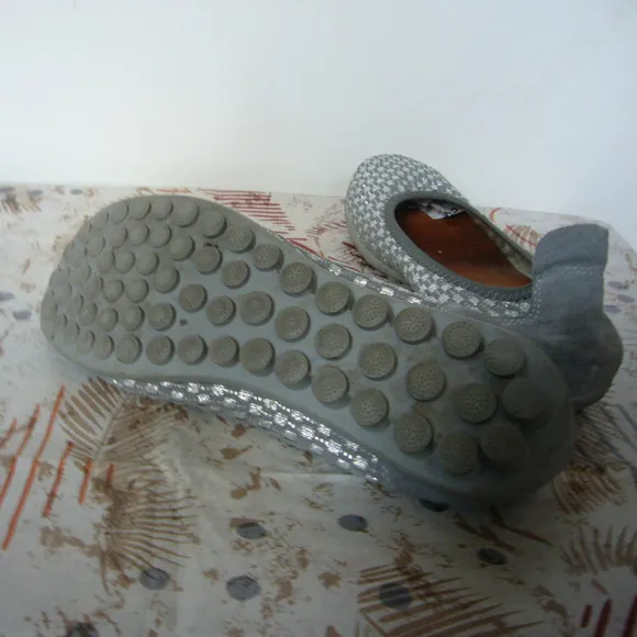 Bernie Mev Silver Woven Textile Ballerina Flat 6.5