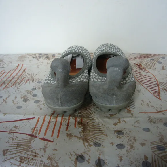 Bernie Mev Silver Woven Textile Ballerina Flat 6.5