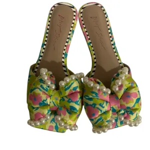 Betsey Johnson Women's Floral Slide Sandals - Multicolor 8