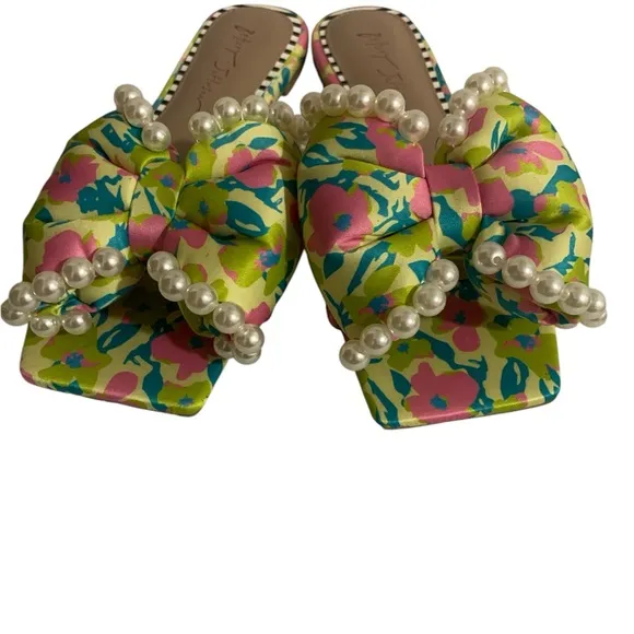 Betsey Johnson Women's Floral Slide Sandals - Multicolor 8