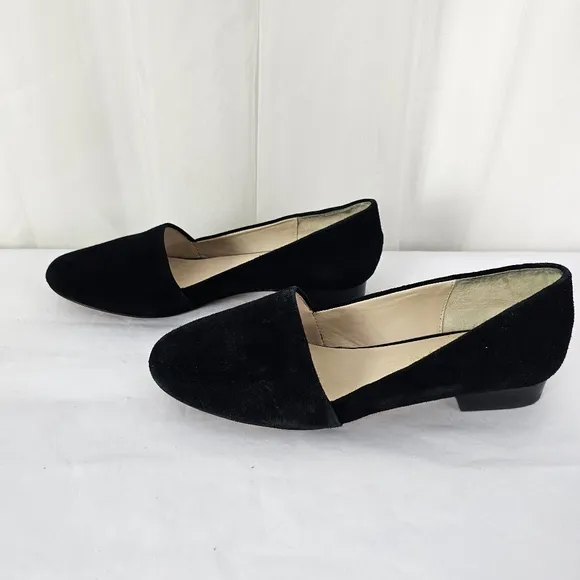 Bettye Muller Black Suede Flats Size 7.5