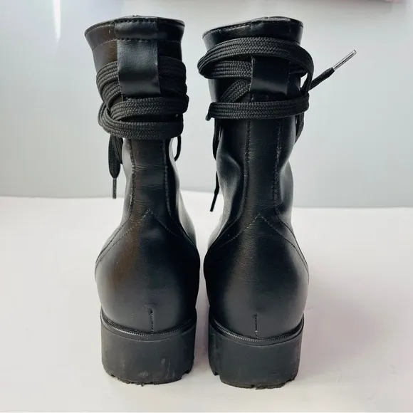 BHAVA Vegan Leather Rally Lace Up Combat Boots