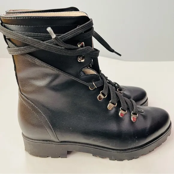 BHAVA Vegan Leather Rally Lace Up Combat Boots