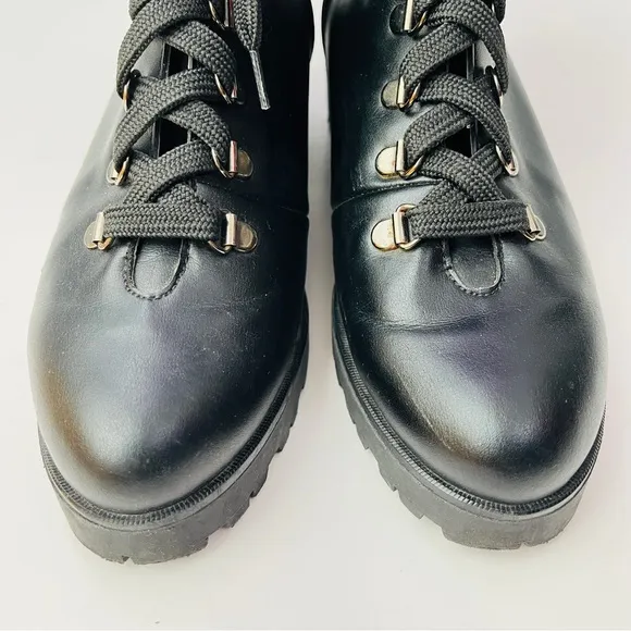 BHAVA Vegan Leather Rally Lace Up Combat Boots