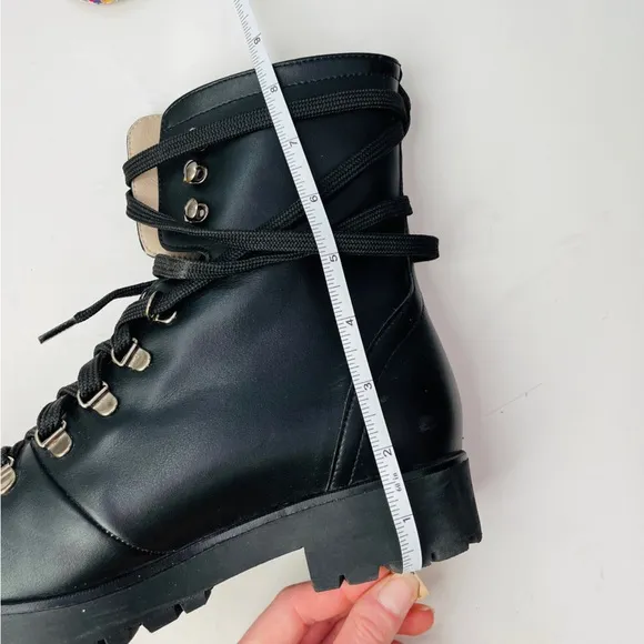 BHAVA Vegan Leather Rally Lace Up Combat Boots