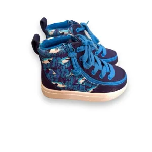 Billy Blue Sharks Classic Lace Up Zipper High‎ Top Sneakers Sz 6 NEW