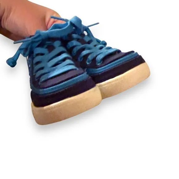 Billy Blue Sharks Classic Lace Up Zipper High‎ Top Sneakers Sz 6 NEW
